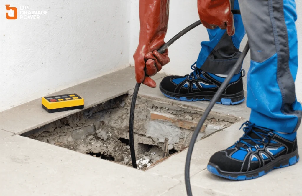 Commercial Drain Inspection London using CCTV camera to detect early blockages in commercial drainage system