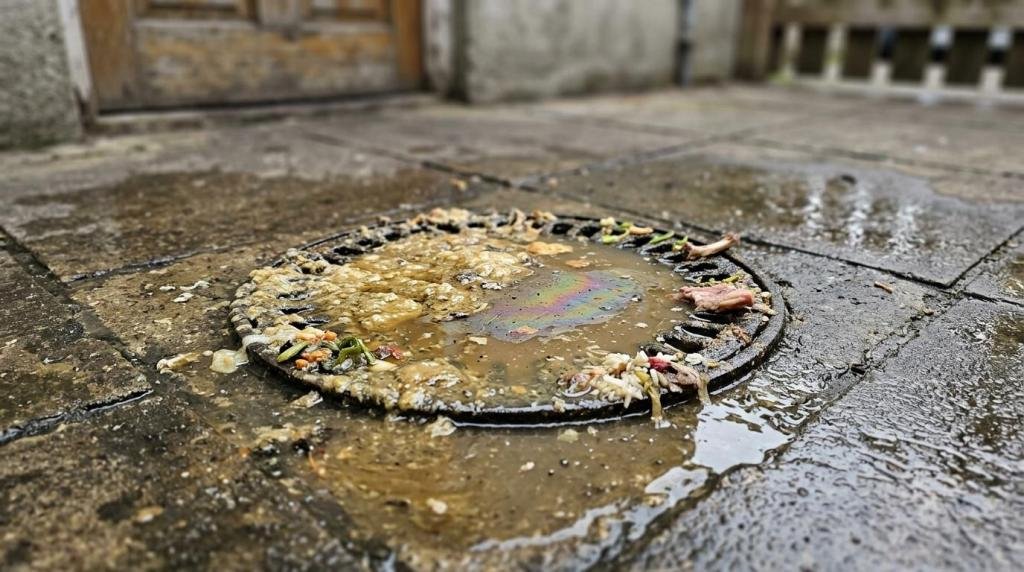 outside kitchen drain overflowing