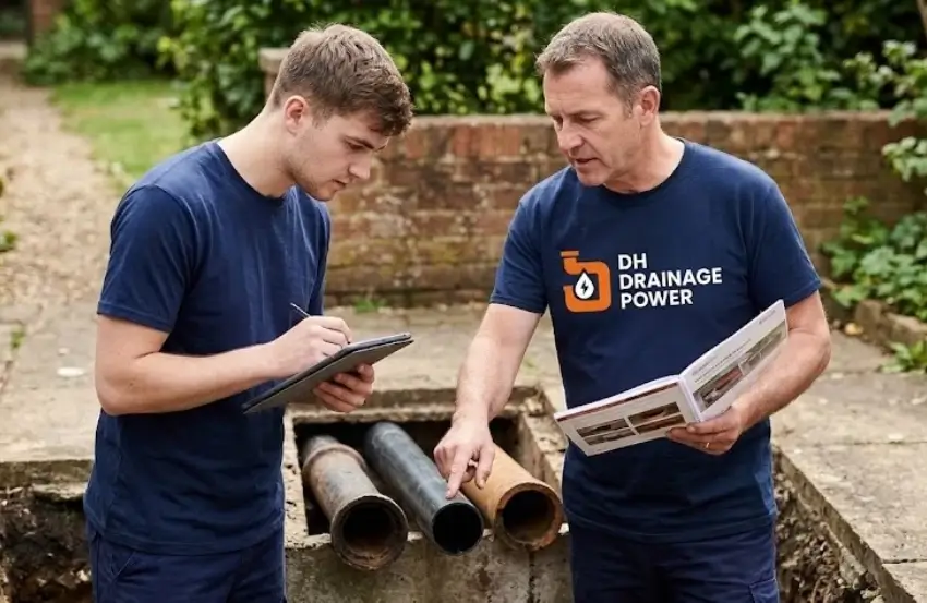 CCTV drain survey equipment used to identify drain pipe materials and inspect underground drainage pipes.